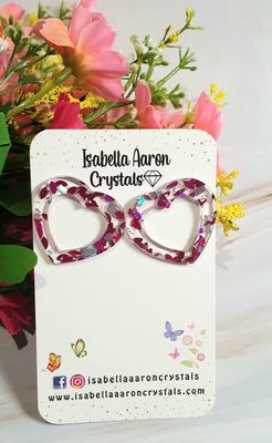 Clear Heart Acrylic Earrings