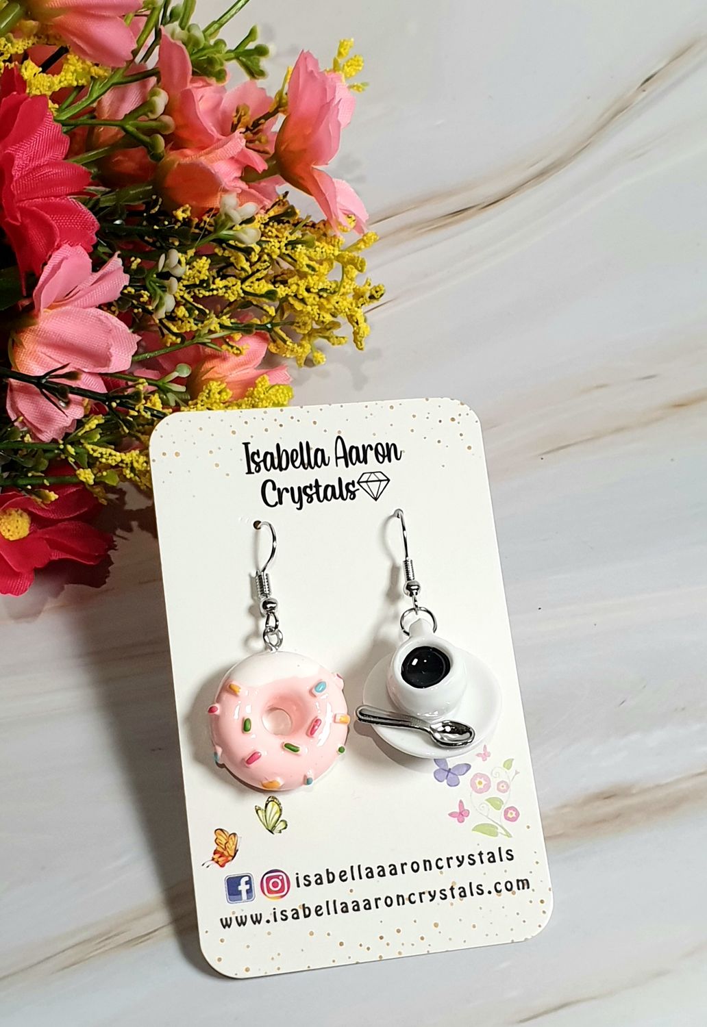 Donut Coffee Resin Earrings