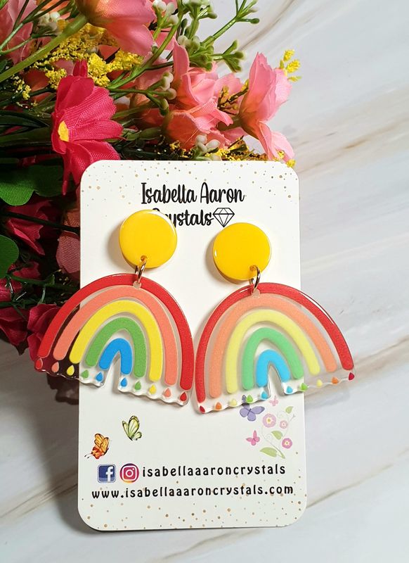 Rainbow Acrylic Earrings