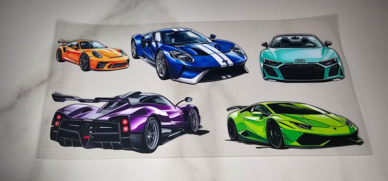 Double Sided Uv Dtf Wrap - Mix Cars #2