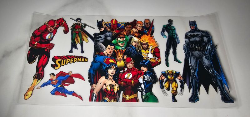 Double Sided Uv Dtf Wrap - Superheroes