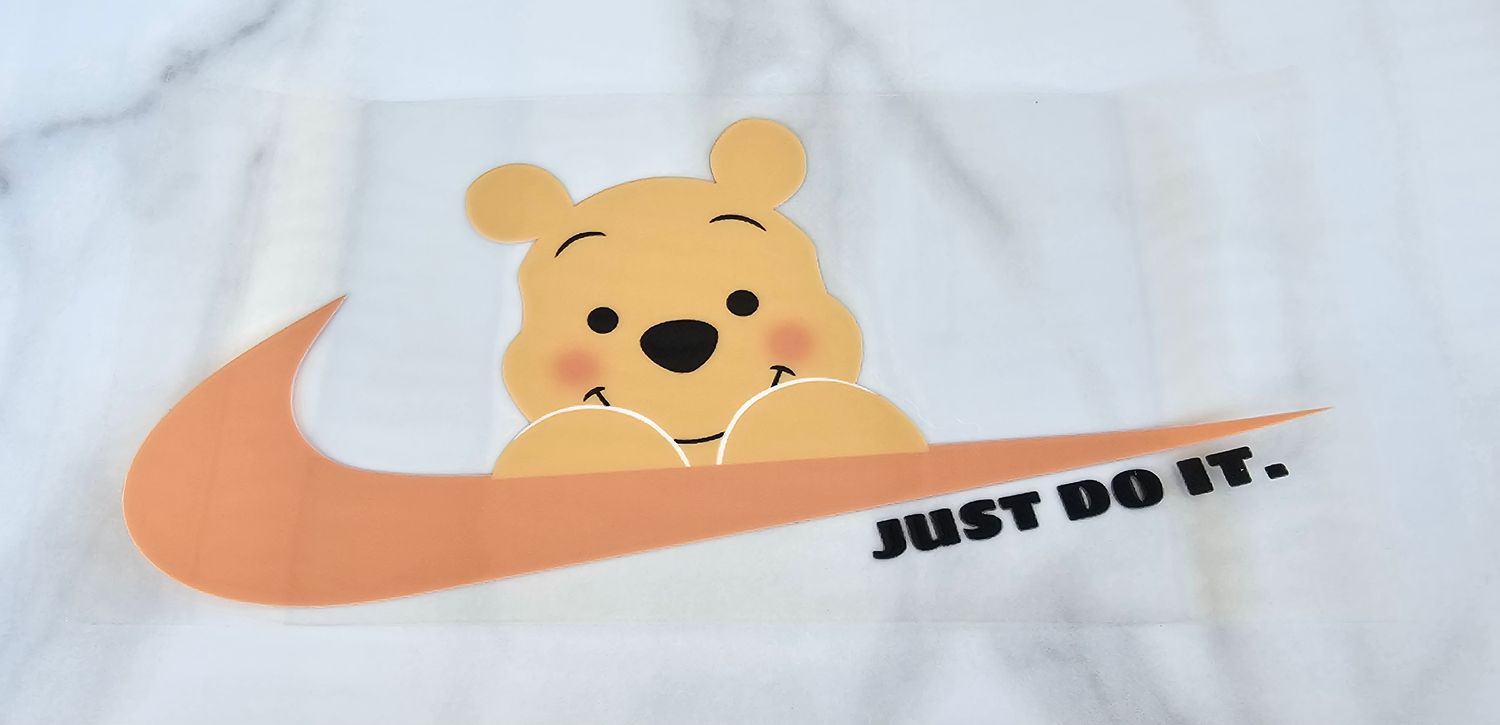 Double Sided Uv Dtf Wrap - Pooh Just Do It