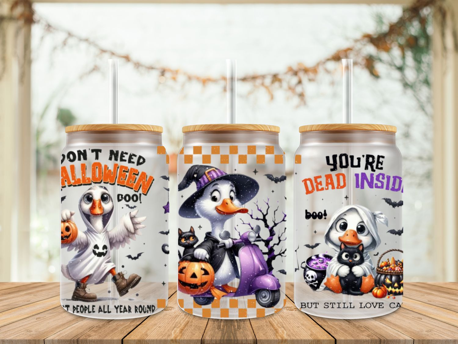 Double Sided Uv Dtf Wrap - Goose Halloween