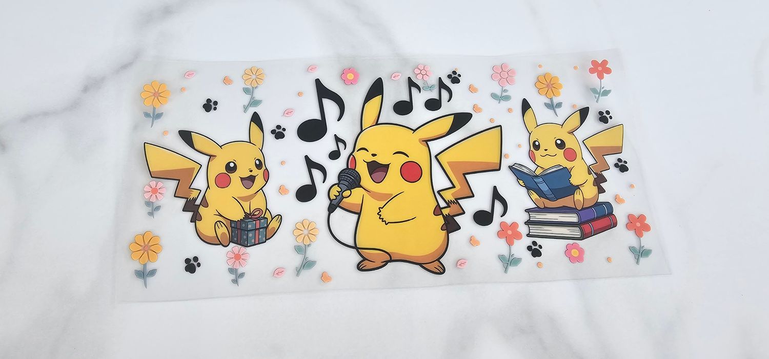Double Sided Uv Dtf Wrap - Picachu Singing