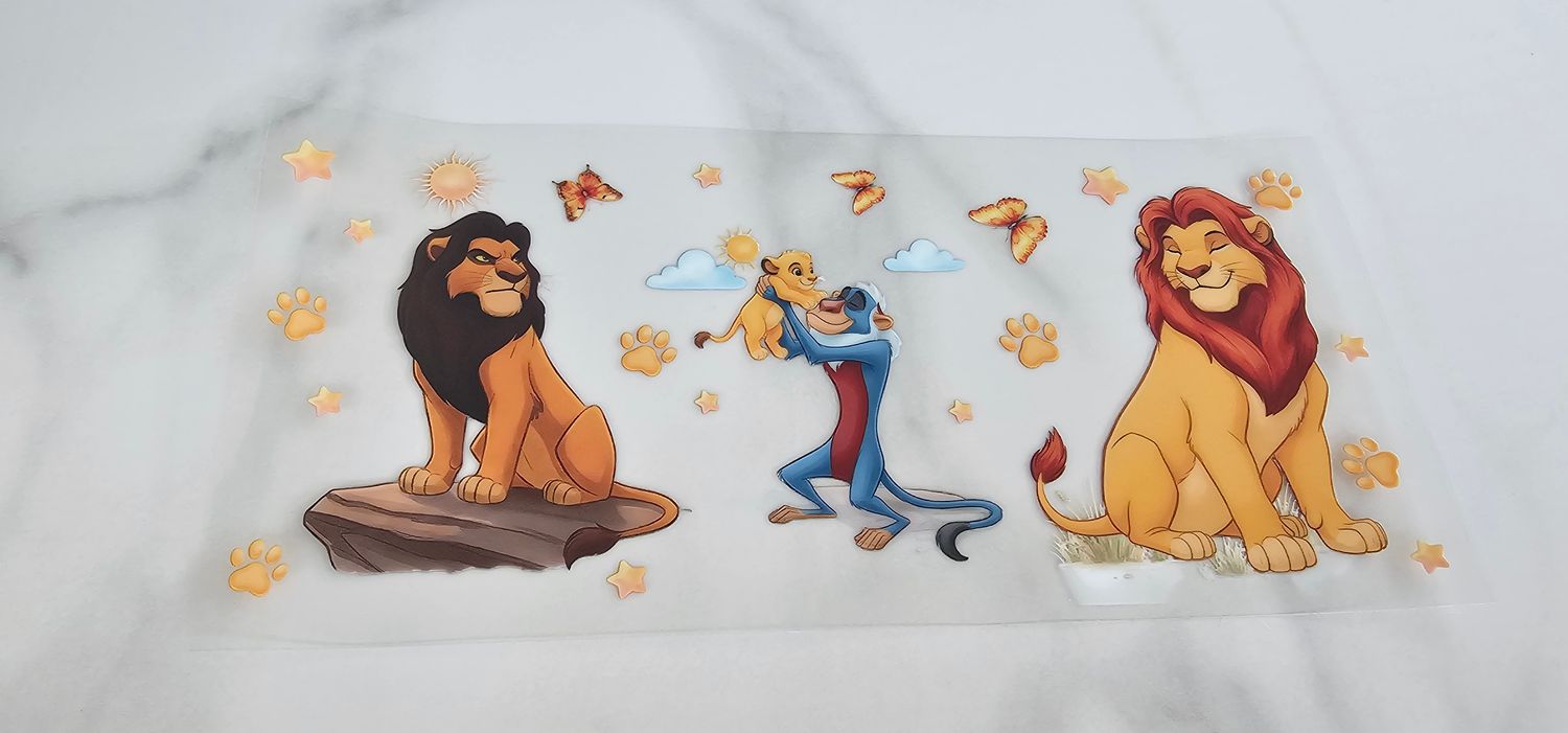 Double Sided Uv Dtf Wrap - Rafiki &amp; Lion King