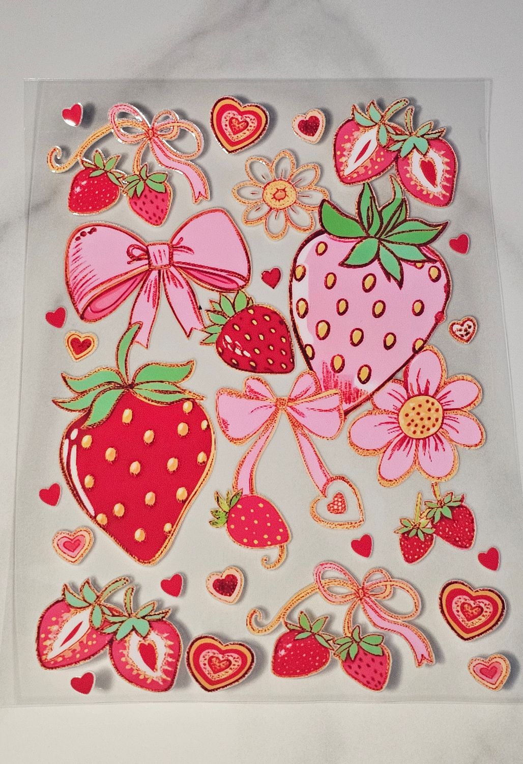 A5 Uv Dtf Wraps - Strawberry Bows