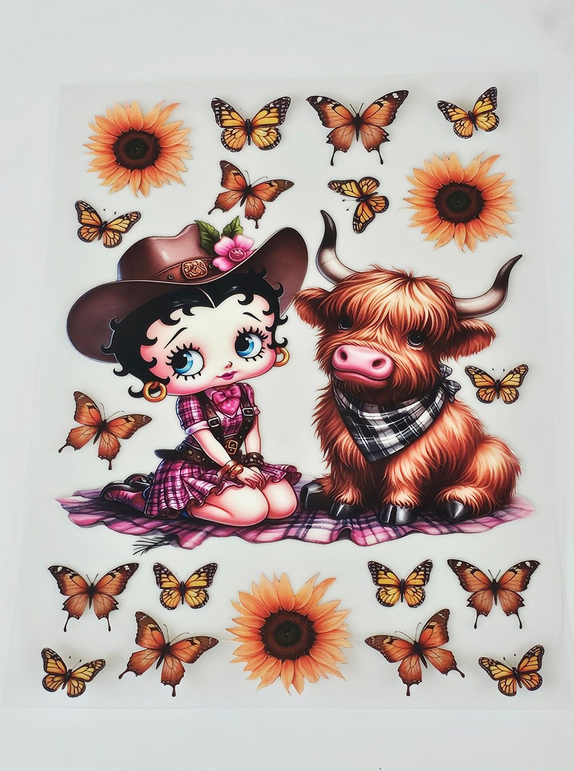 A5 Uv Dtf Wraps - Betty Boop &amp; Highland Cow