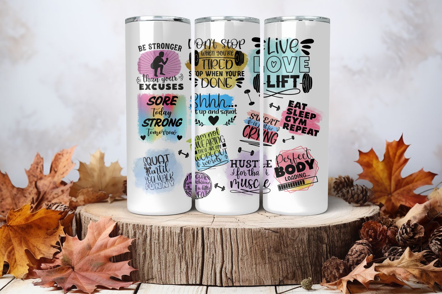 20oz Uv Dtf Wrap - Exercise Affirmations