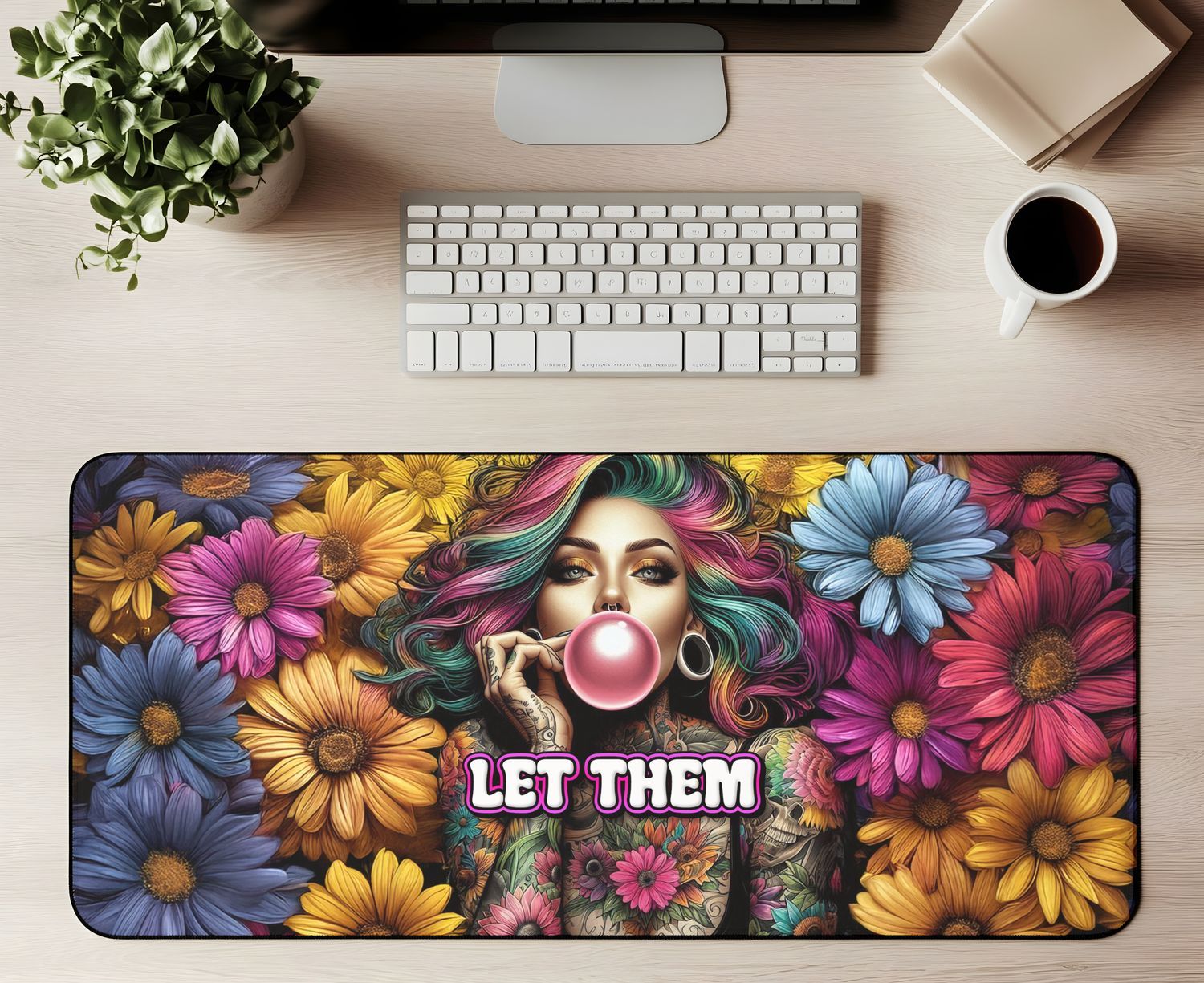 Large Desk Mat - Let Them Daisies