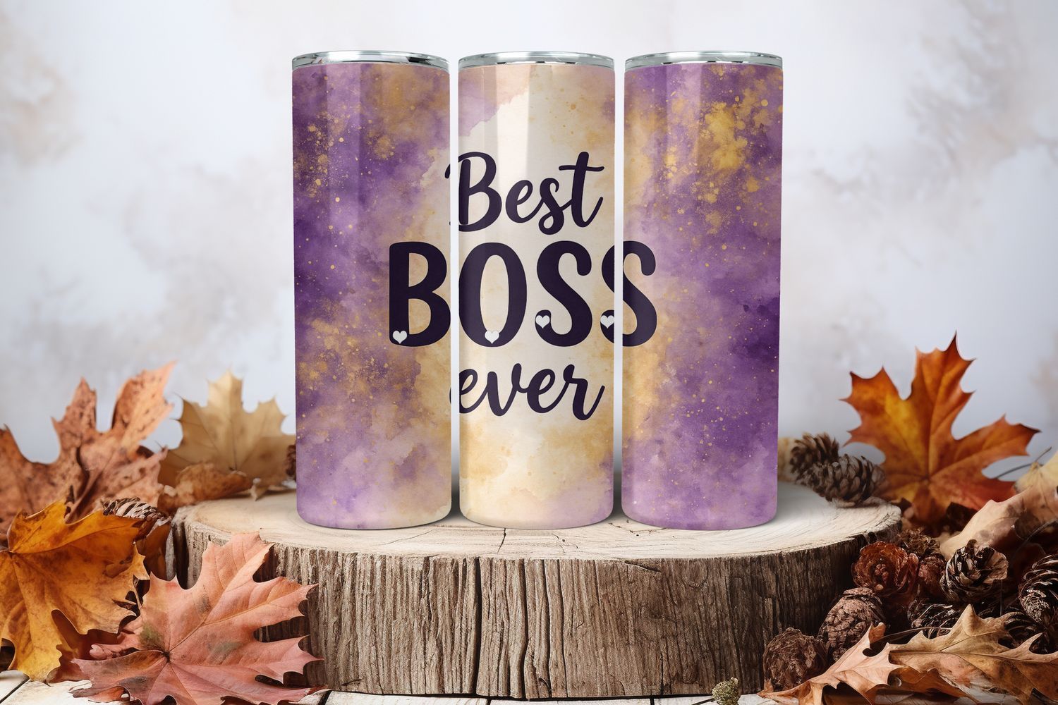20oz Uv Dtf Wrap - Best Boss Ever Light Purple &amp; Orange