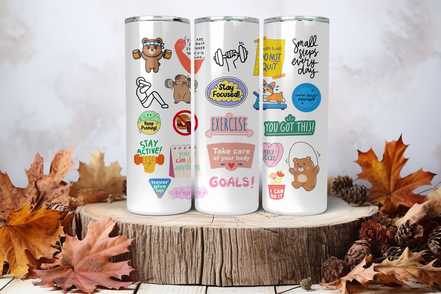 20oz Uv Dtf Wrap - Exercise Stay Focused