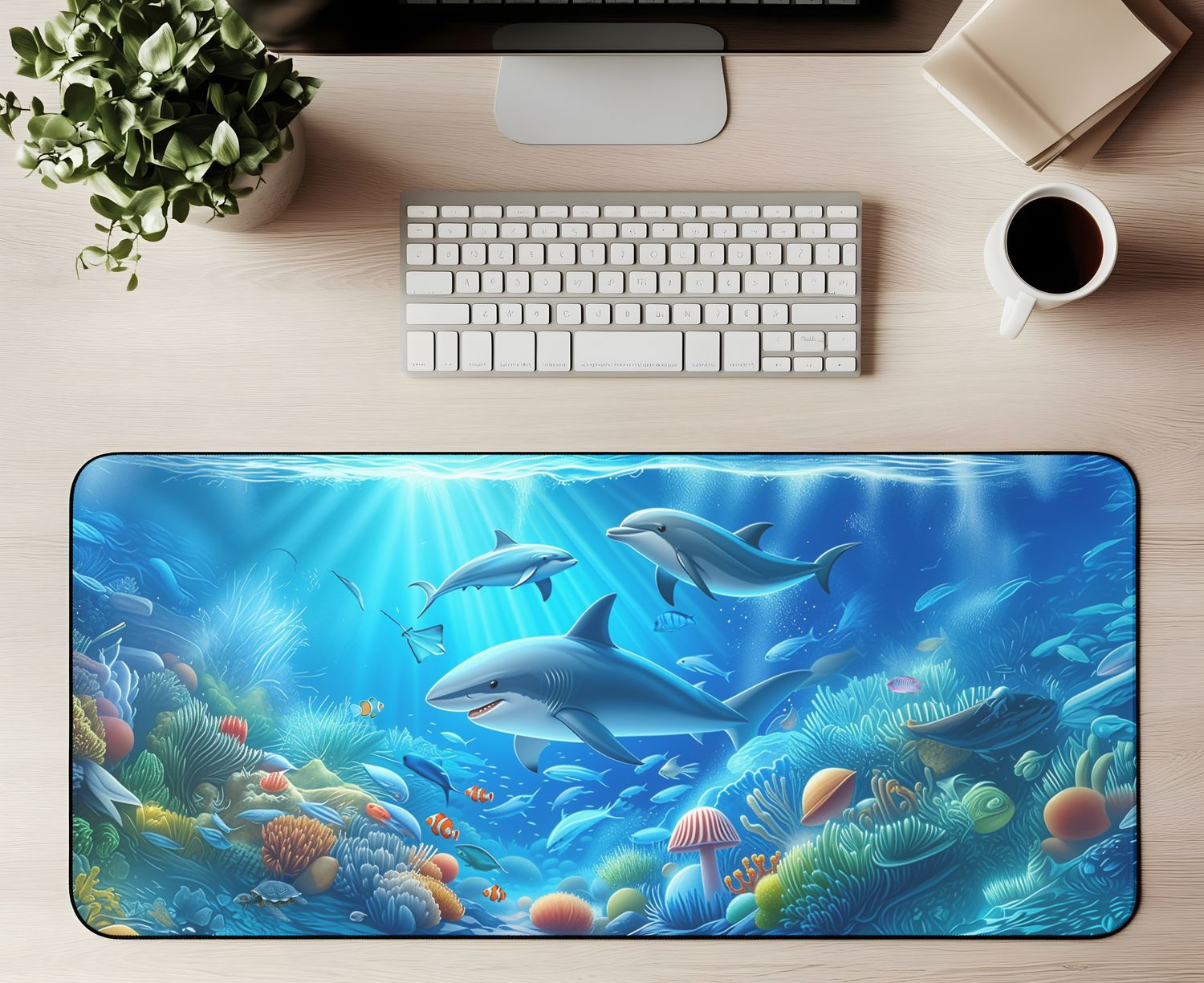 Large Desk Mat - Sharks