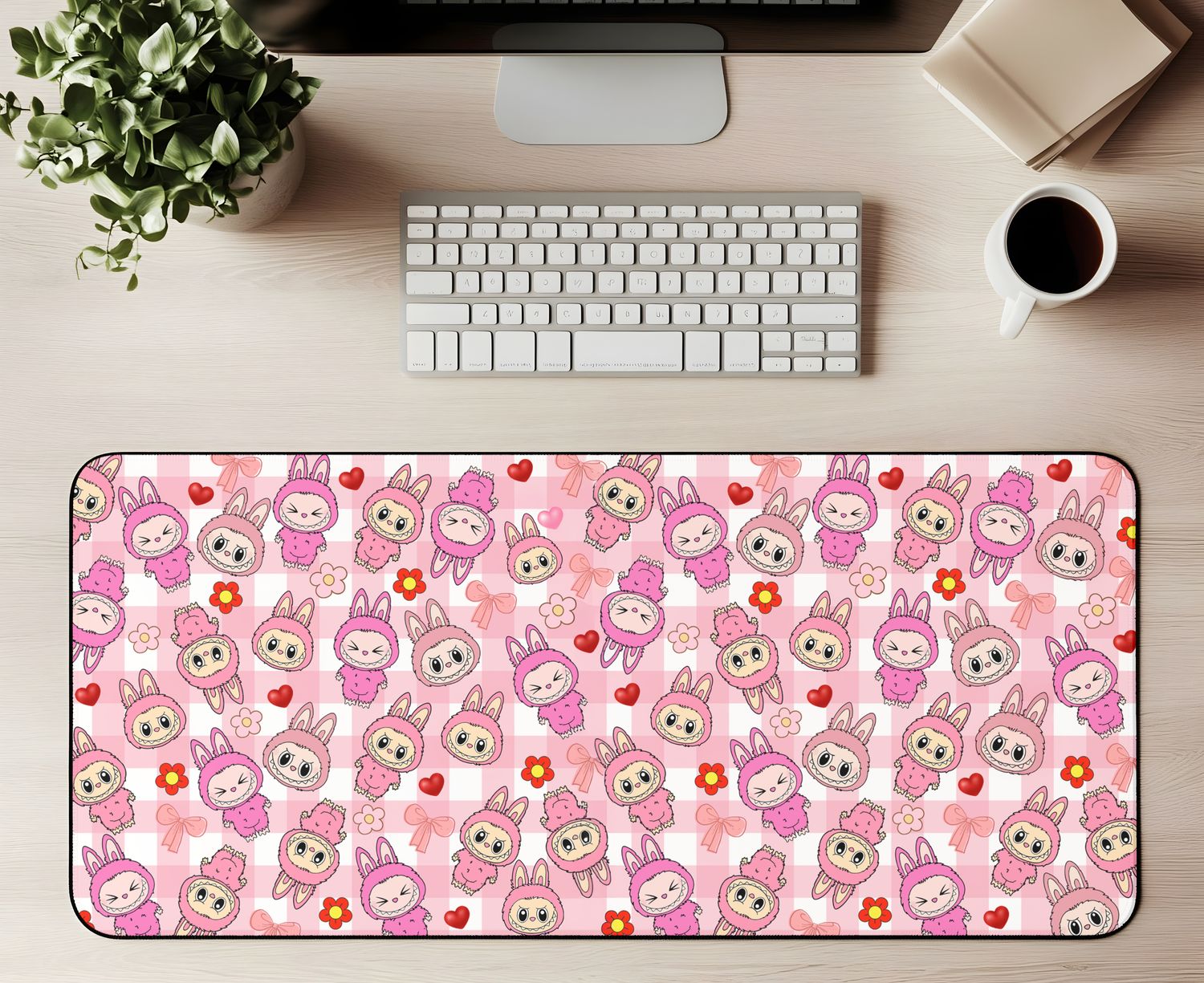 Large Desk Mat - Labubu Pink