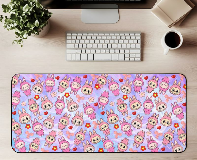 Large Desk Mat - Labubu Purple
