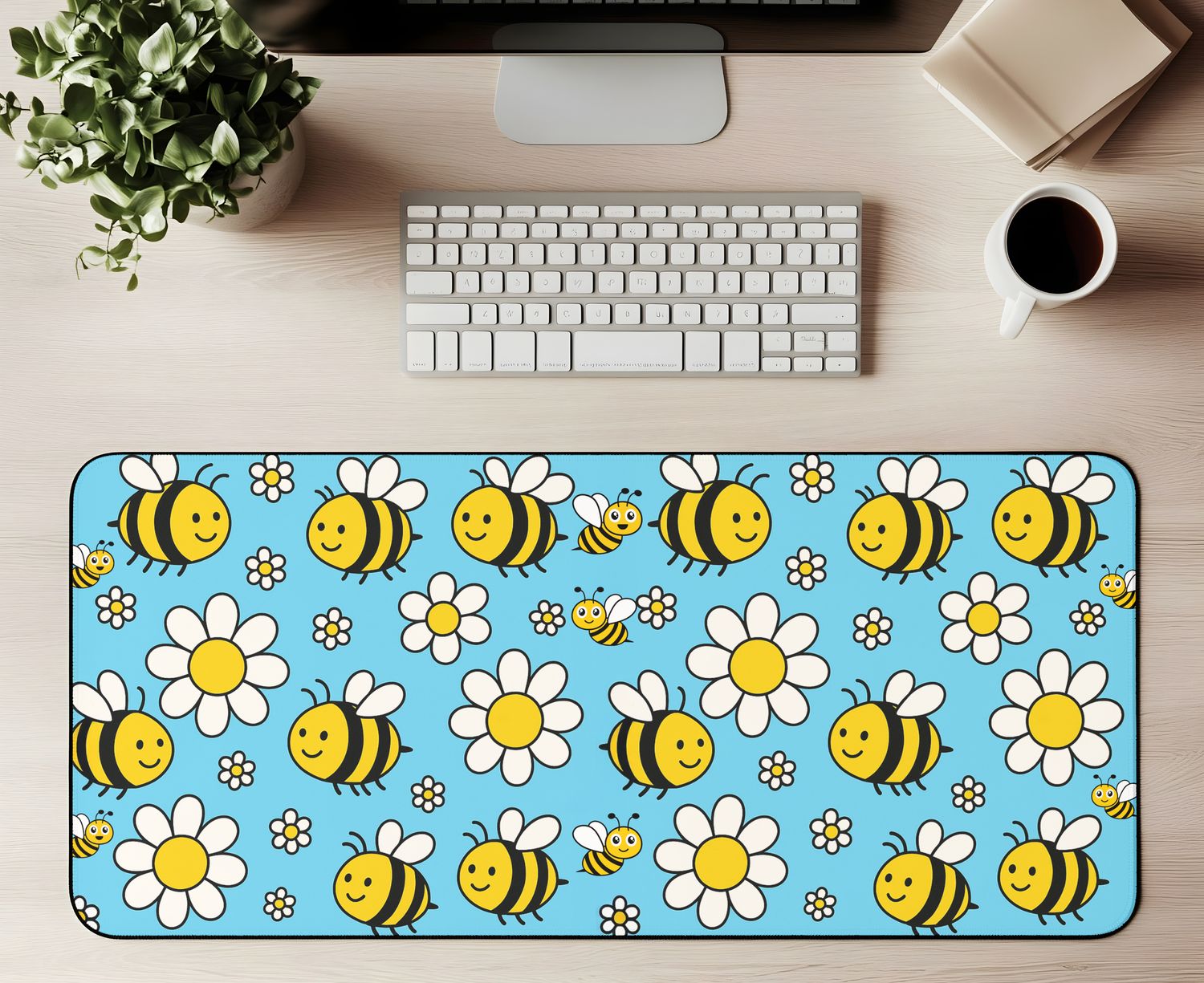 Large Desk Mat - Cute Bees