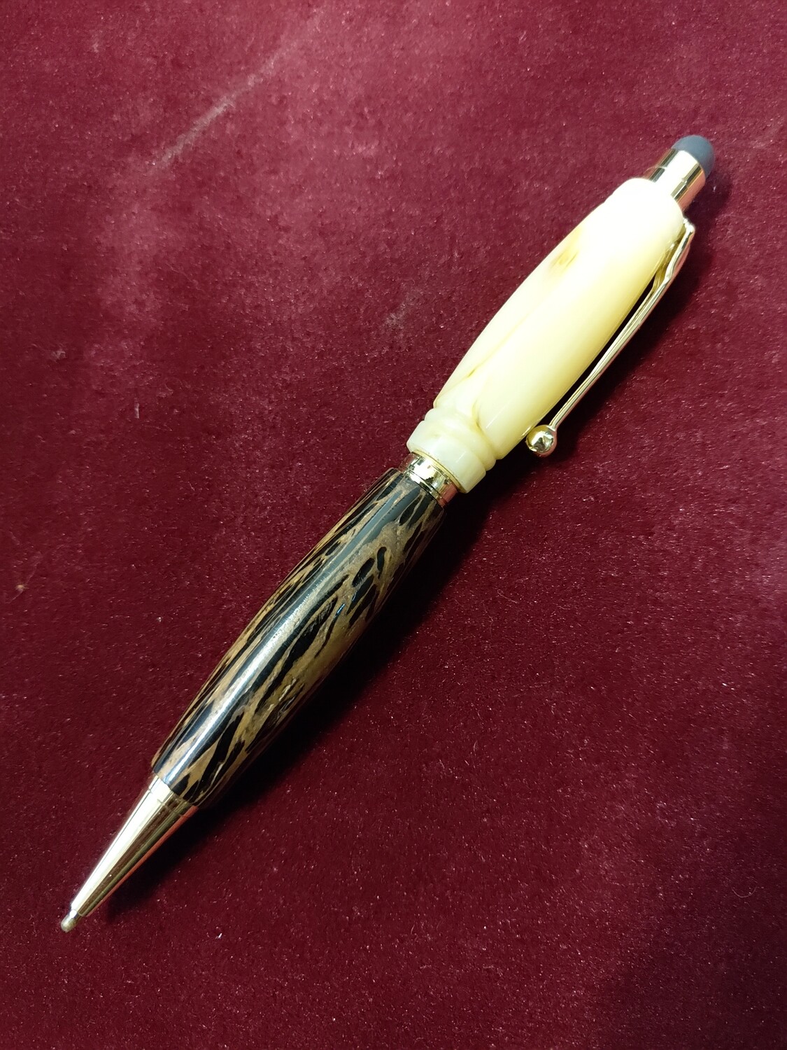 Hand Turned African Blackwood Slimline Pen with Stylus