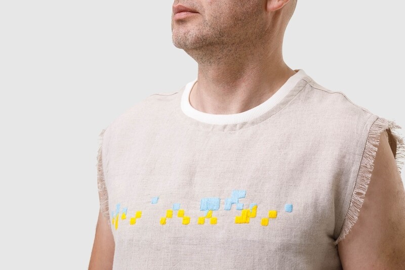T-shirt unisex from hemp with embroidery "free"