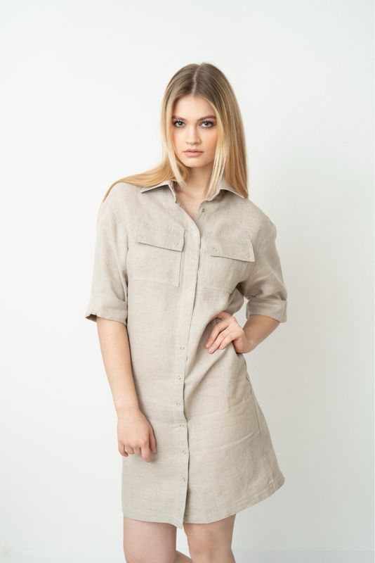 Hemp Utility Shirt Dress