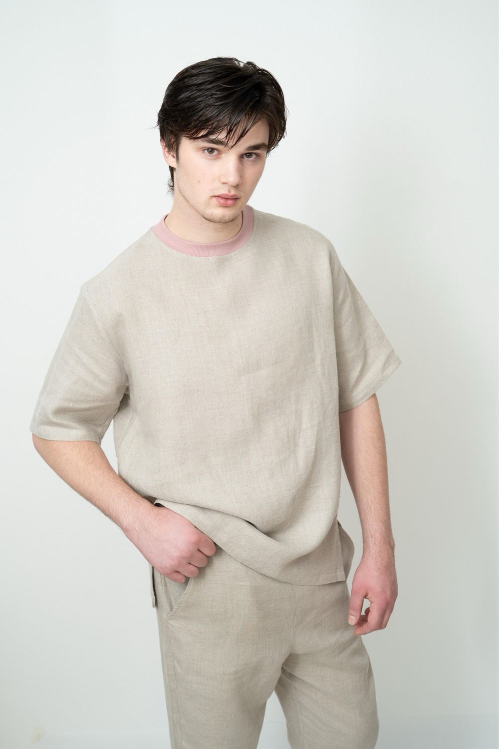 Oversize T-Shirt "Peony Pink" (Hemp, Unisex)