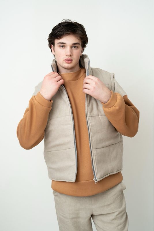 Man’s Hemp Quilted Layering Vest | ECHO