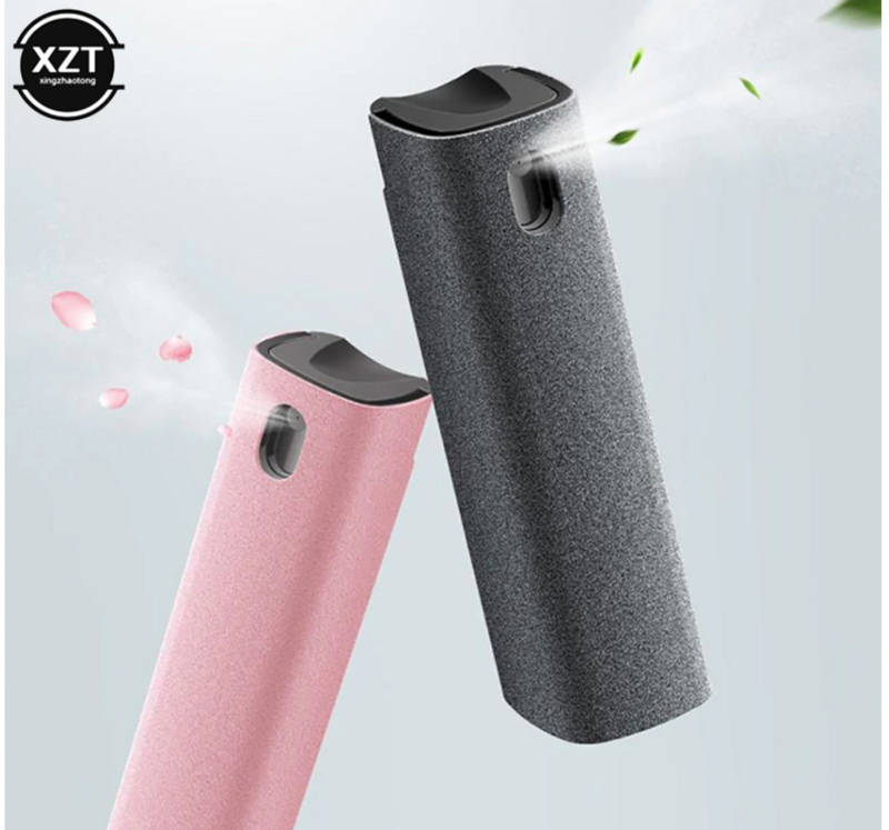 Newest 2 In 1 Phone Screen Cleaner Spray Computer Mobile Phone Screen Dust Removal Tool Microfiber Cloth Set Cleaning Artifact