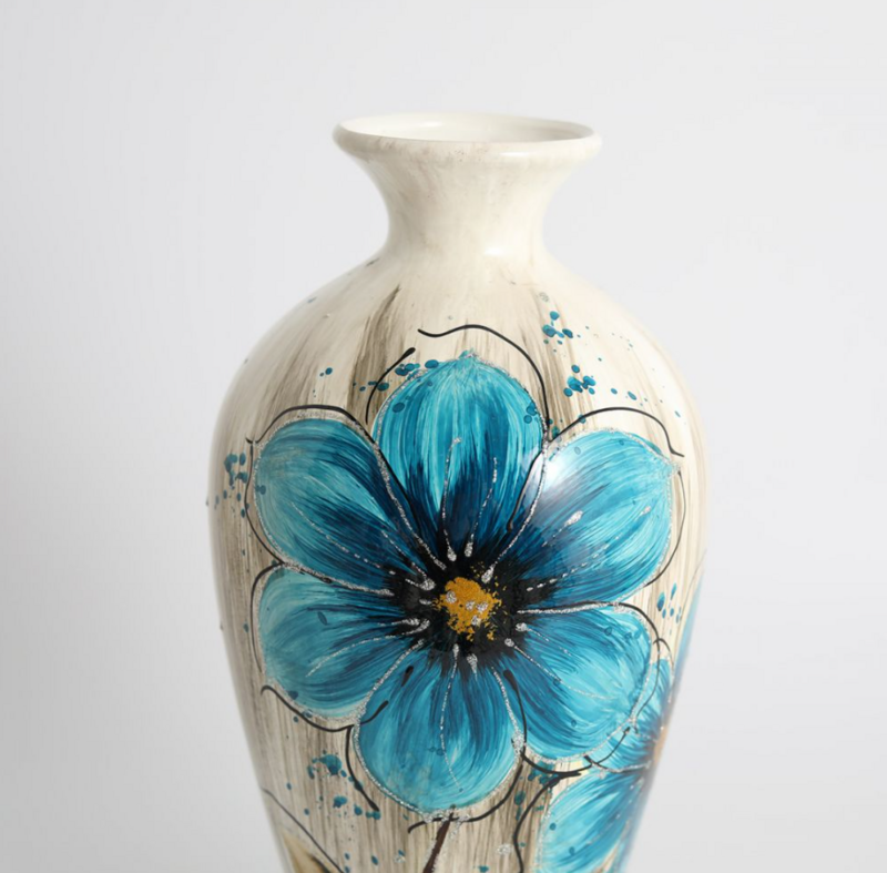 FLOWERY VASE BLUE 30.48 CM WTV1889