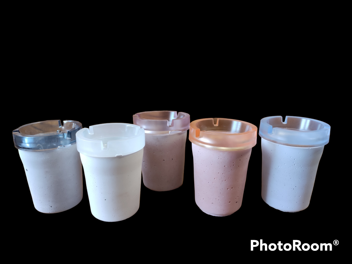 Aschenbecher mit Deckel Beton/Epoxid Design