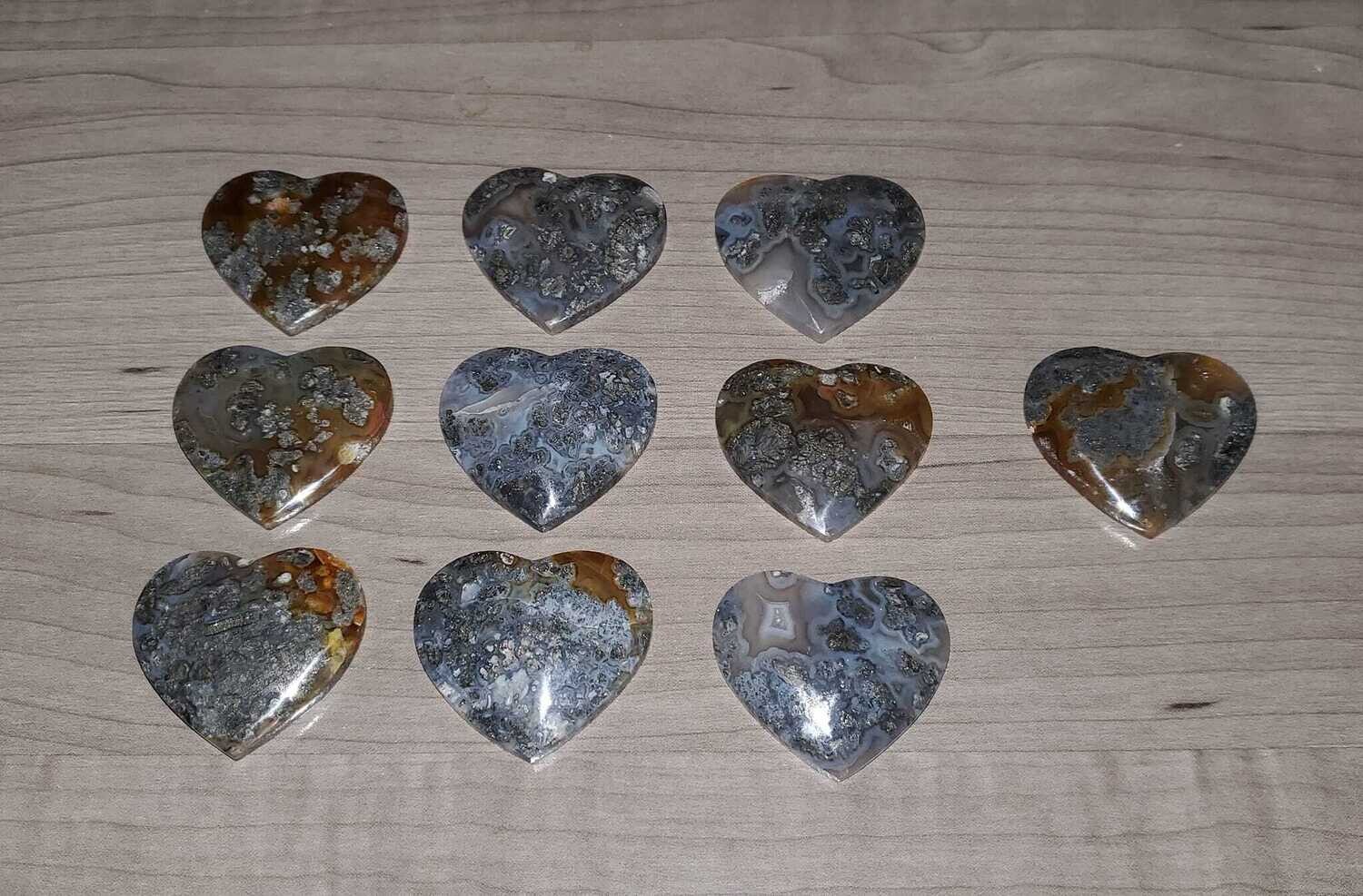 GOLD/BLUE MARCASITE HEARTS