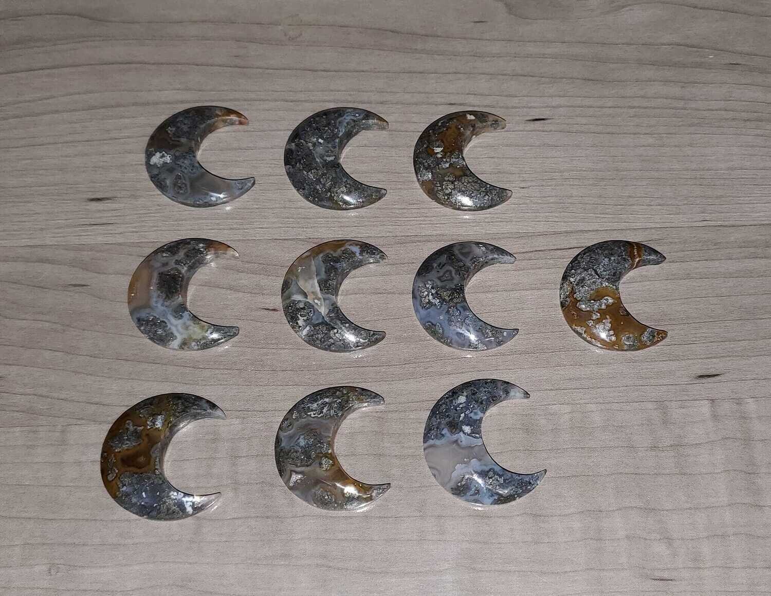 GOLD/BLUE MARCASITE MOONS