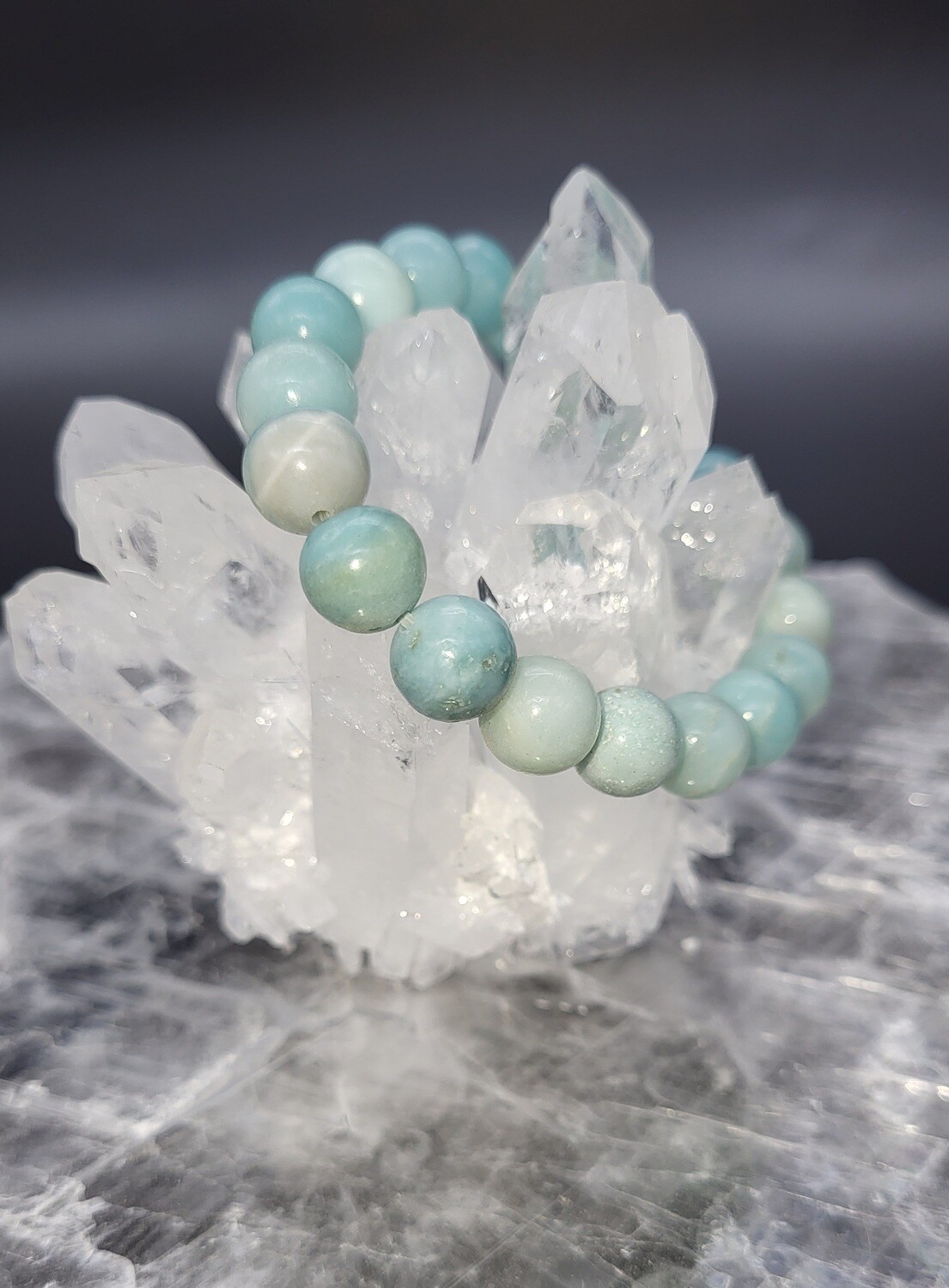 AMAZONITE BRACELET, ROUND 10mm BEADS