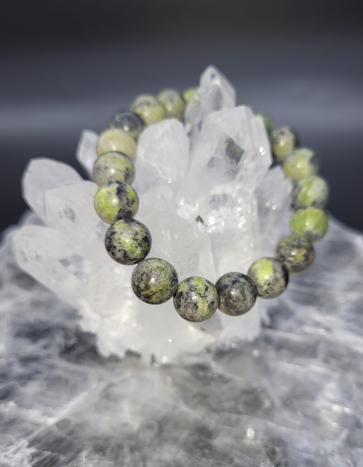 CHYSOPRASE BRACELET, ROUND 10mm BEADS