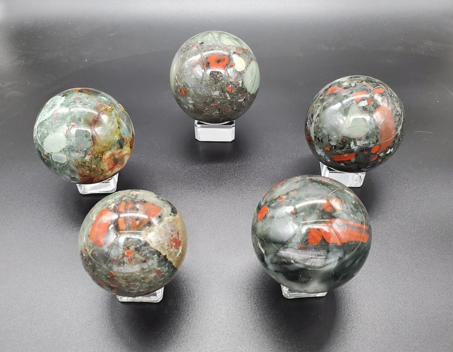 AFRICAN BLOODSTONE SPHERES