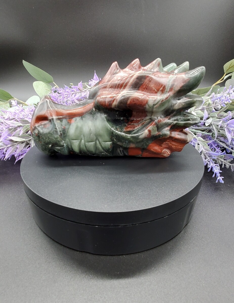 AFRICAN BLOODSTONE DRAGON HEAD - LG #2