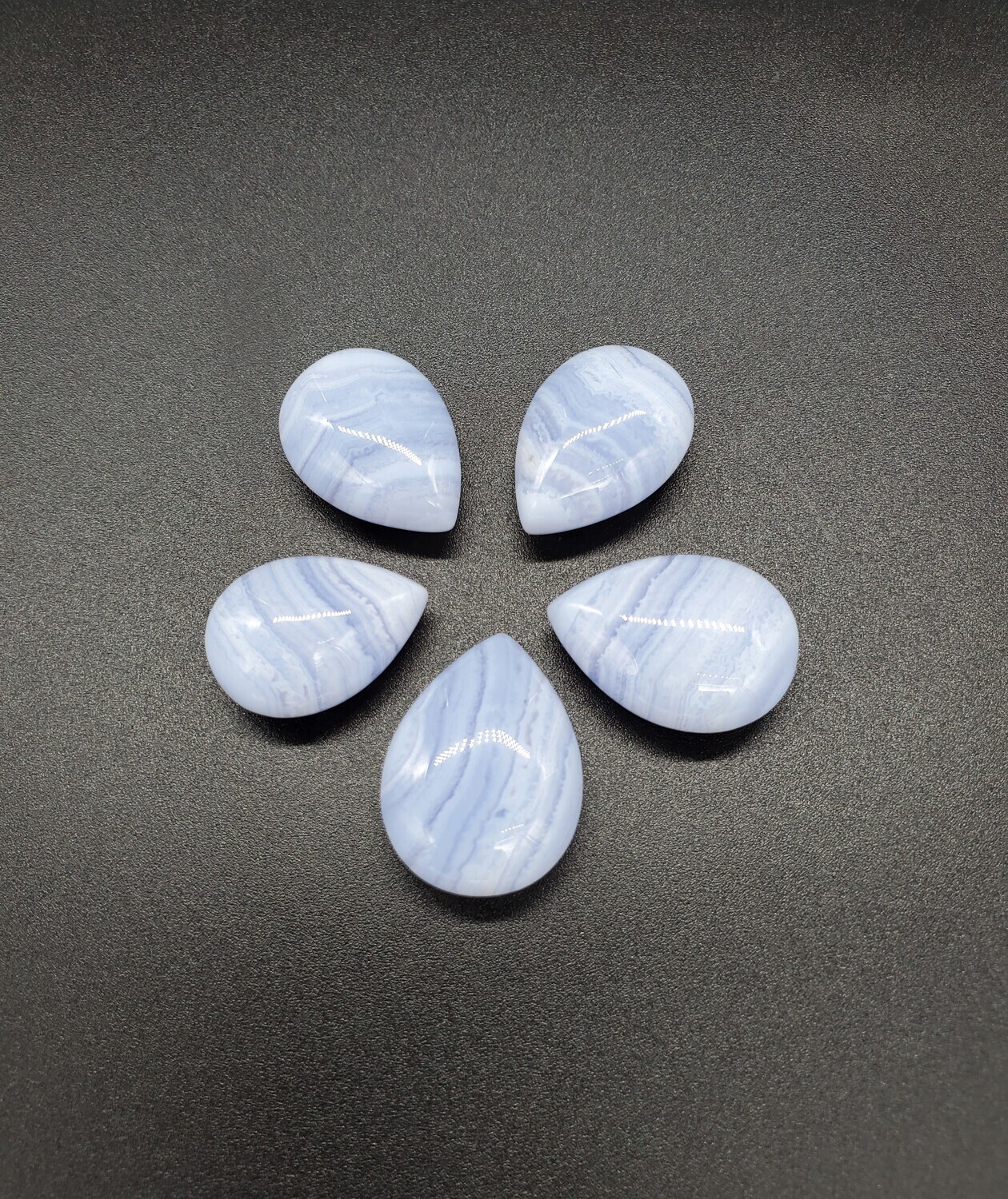 BLUE LACE AGATE TEAR DROP CABOCHONS