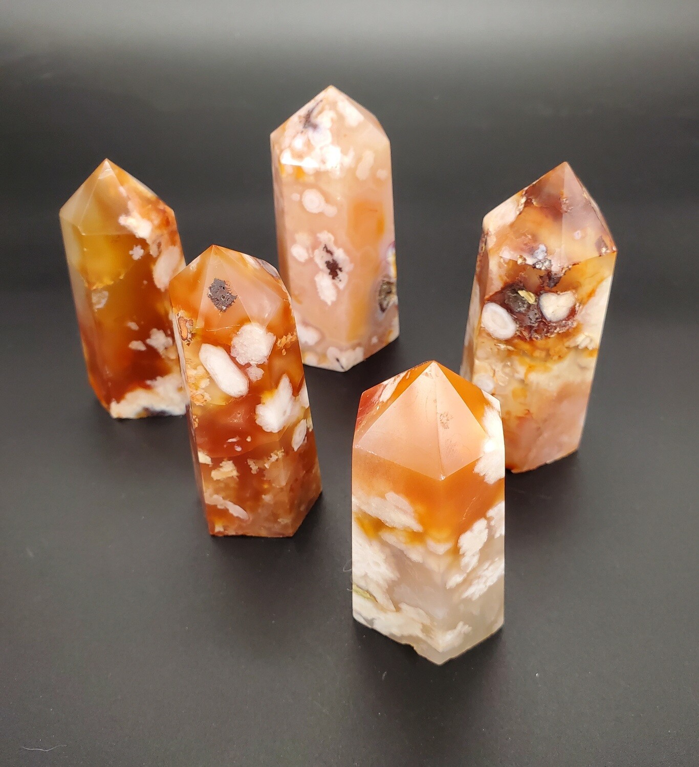 CARNELIAN FLOWER AGATE TOWERS