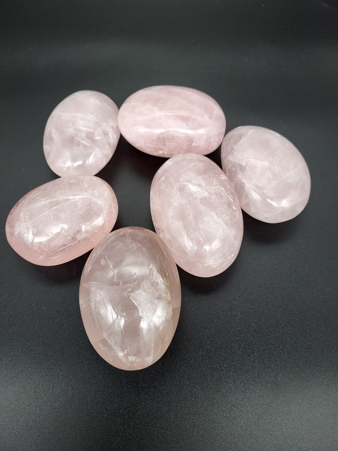 ROSE QUARTZ PALM STONES - LG