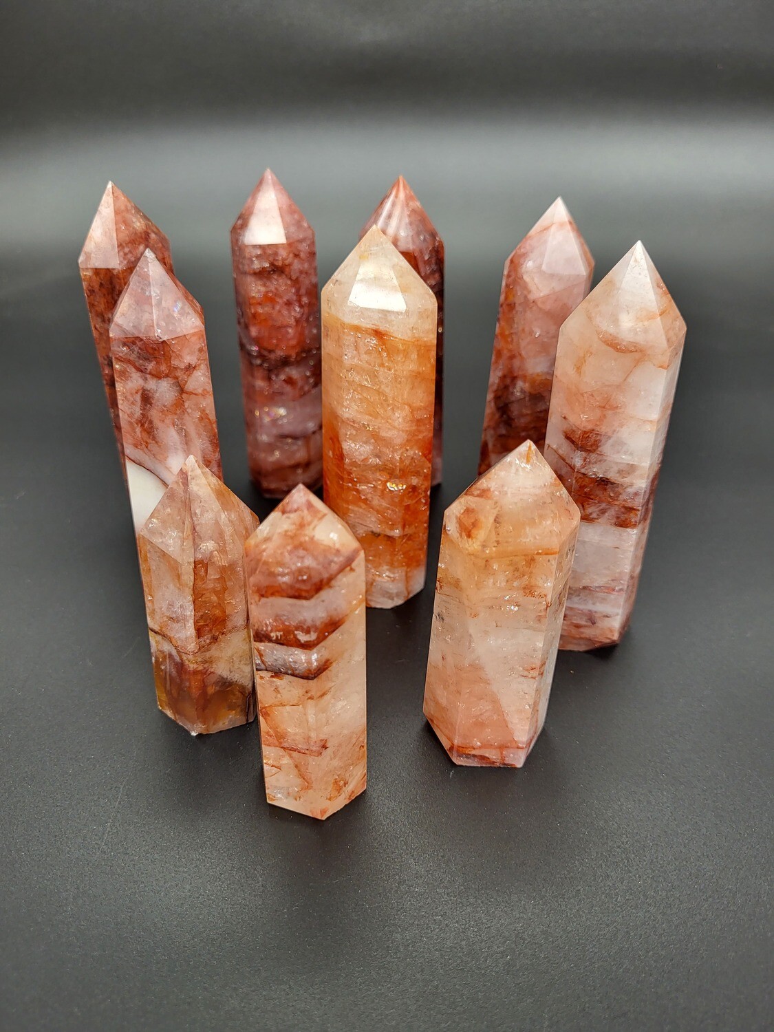 FIRE QUARTZ (HEMATOID QUARTZ) TOWERS - AAA QUALITY