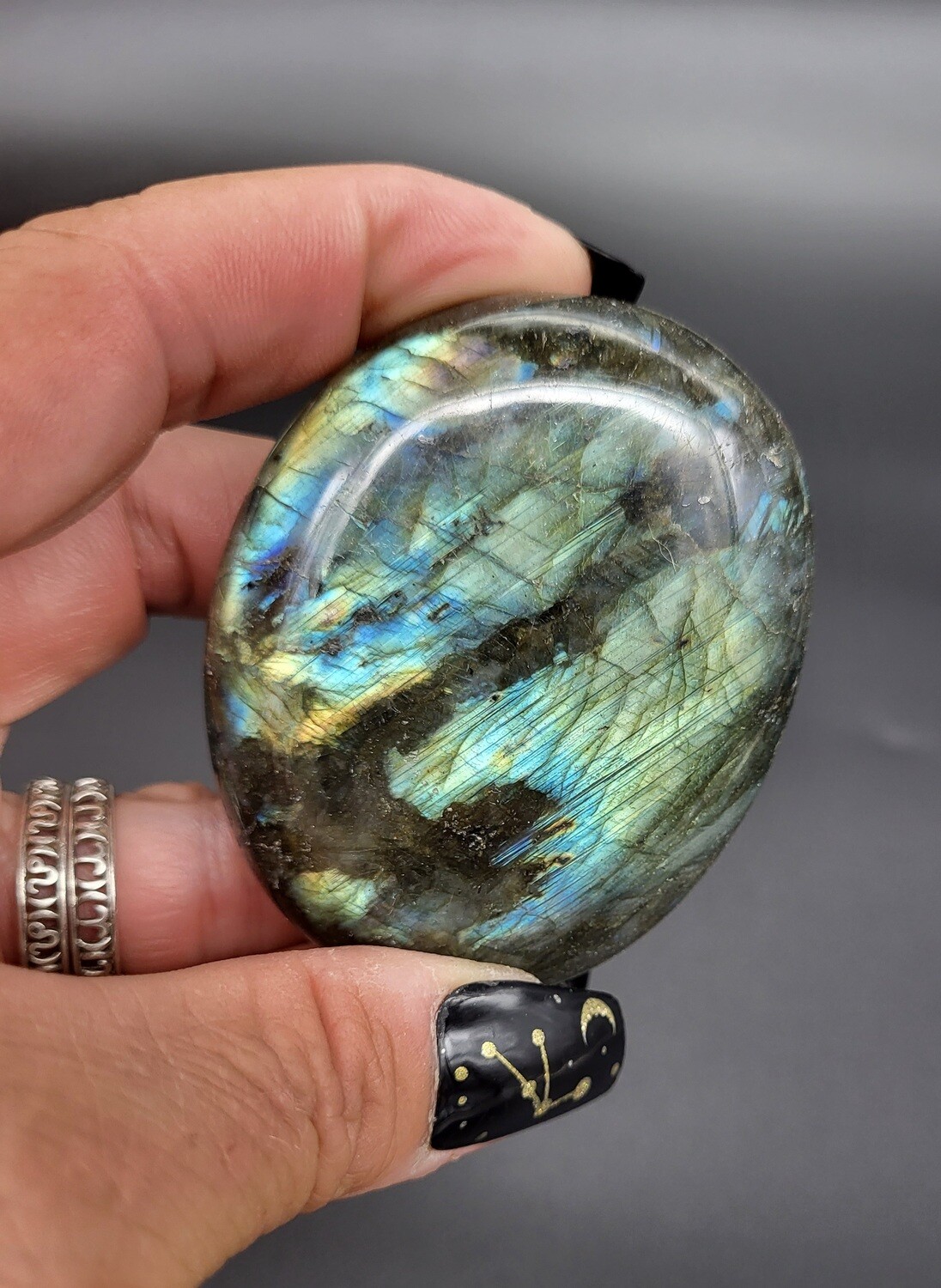 LABRADORITE PALM STONE
