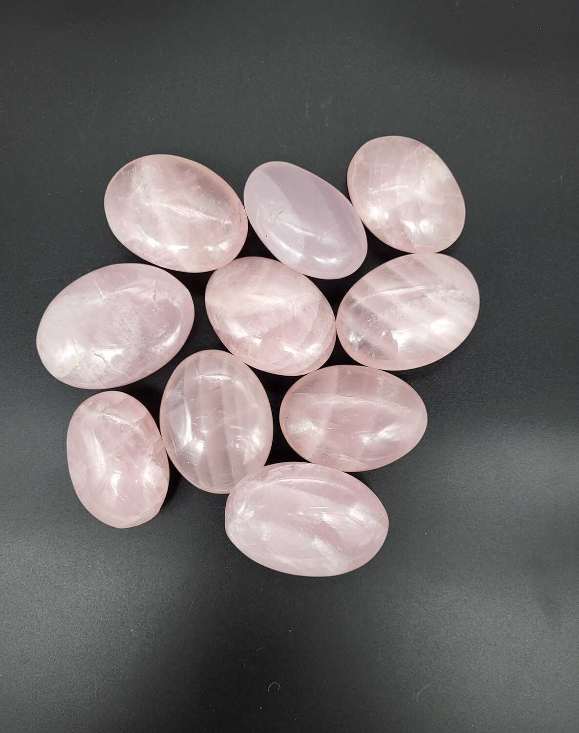 ROSE QUARTZ PALM STONES - MED