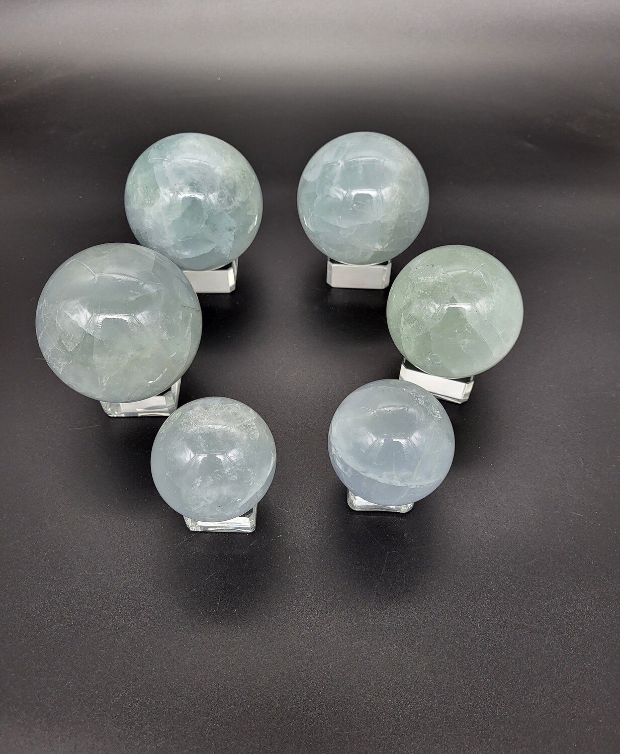 BLUE FLUORITE SPHERES