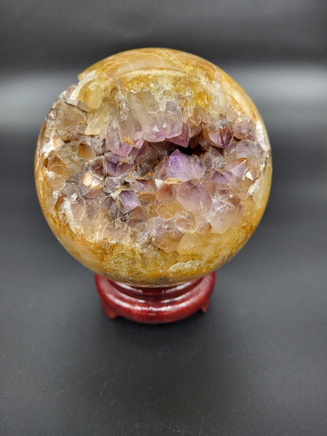 PINK AMETHYST/GOLDEN HEALER SPHERE
