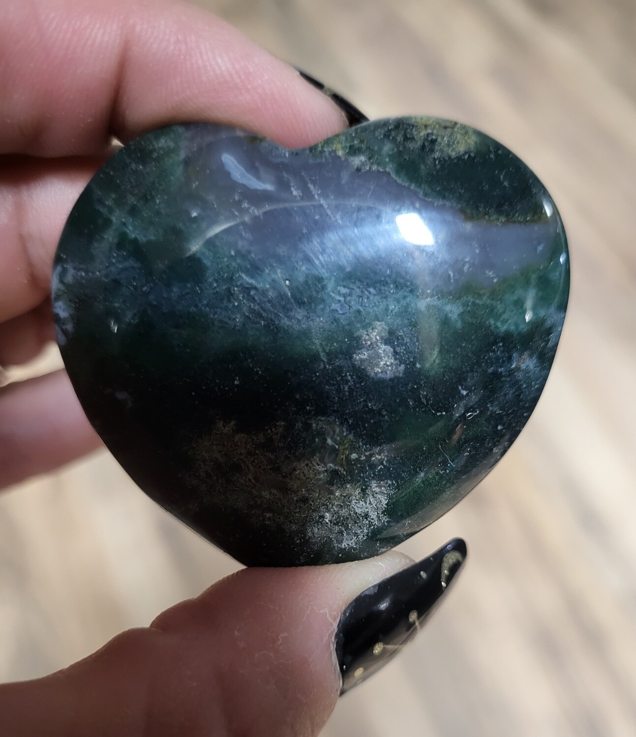 MOSS AGATE HEART &quot;A&quot;