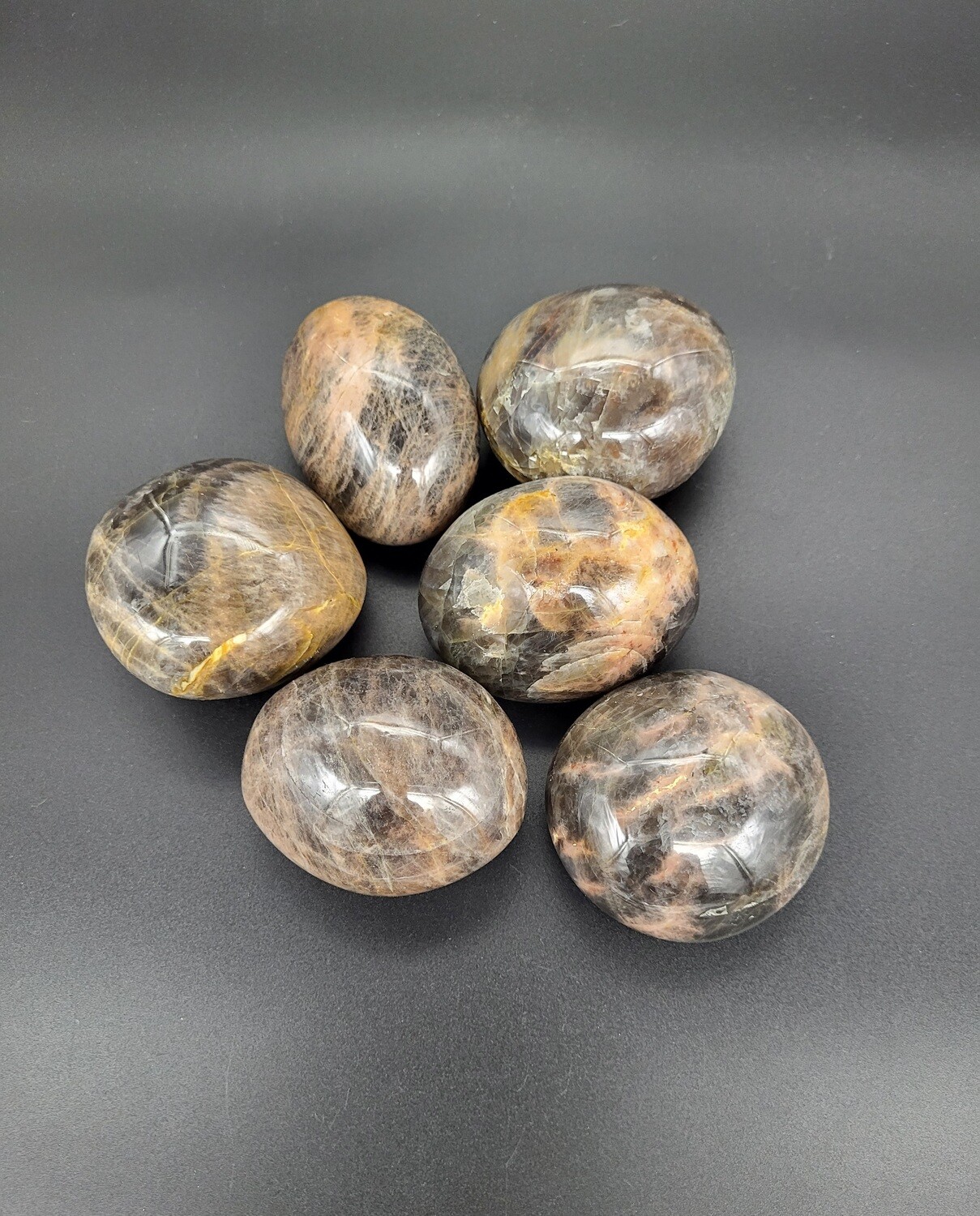 BLACK MOONSTONE PALM STONES