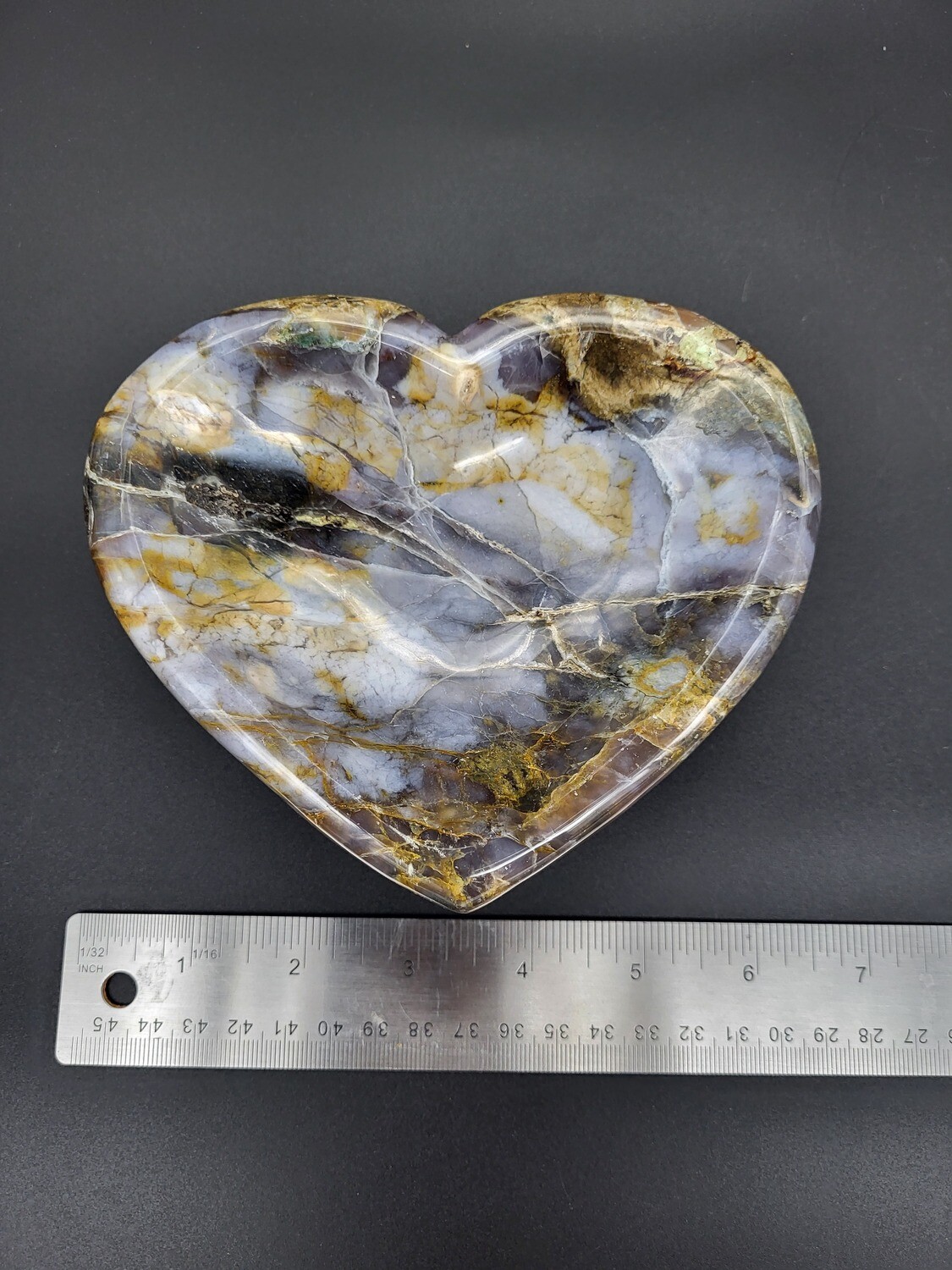 PURPLE CHALCEDONY HEART BOWL