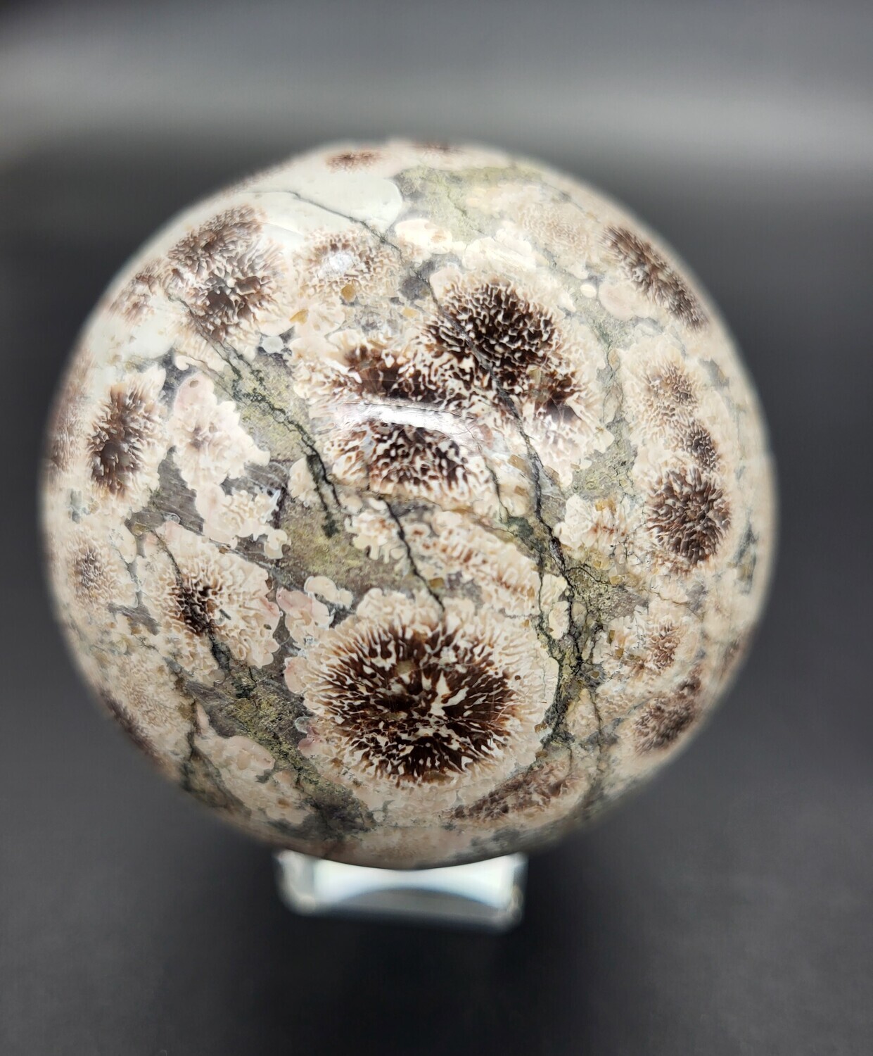 GREEN SAKURA JASPER/GREEN CHERRY BLOSSOM JASPER SPHERES