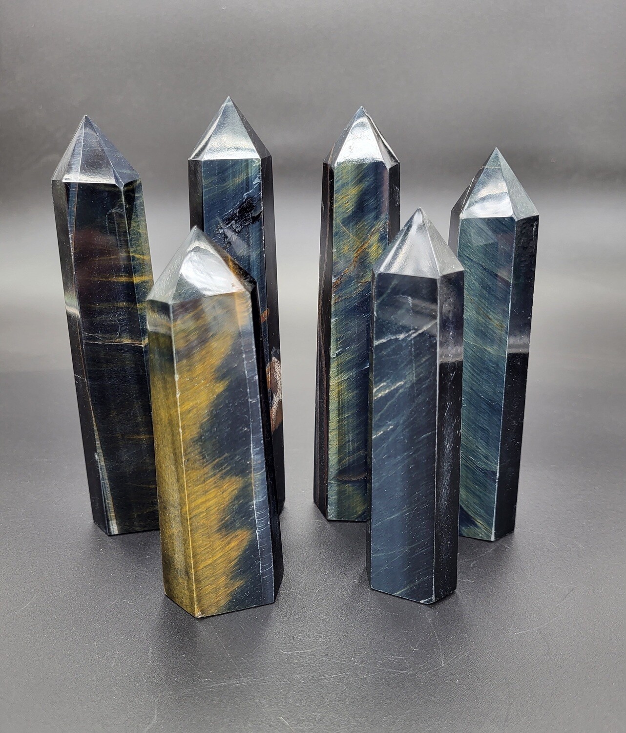 BLUE TIGER EYE TOWERS
