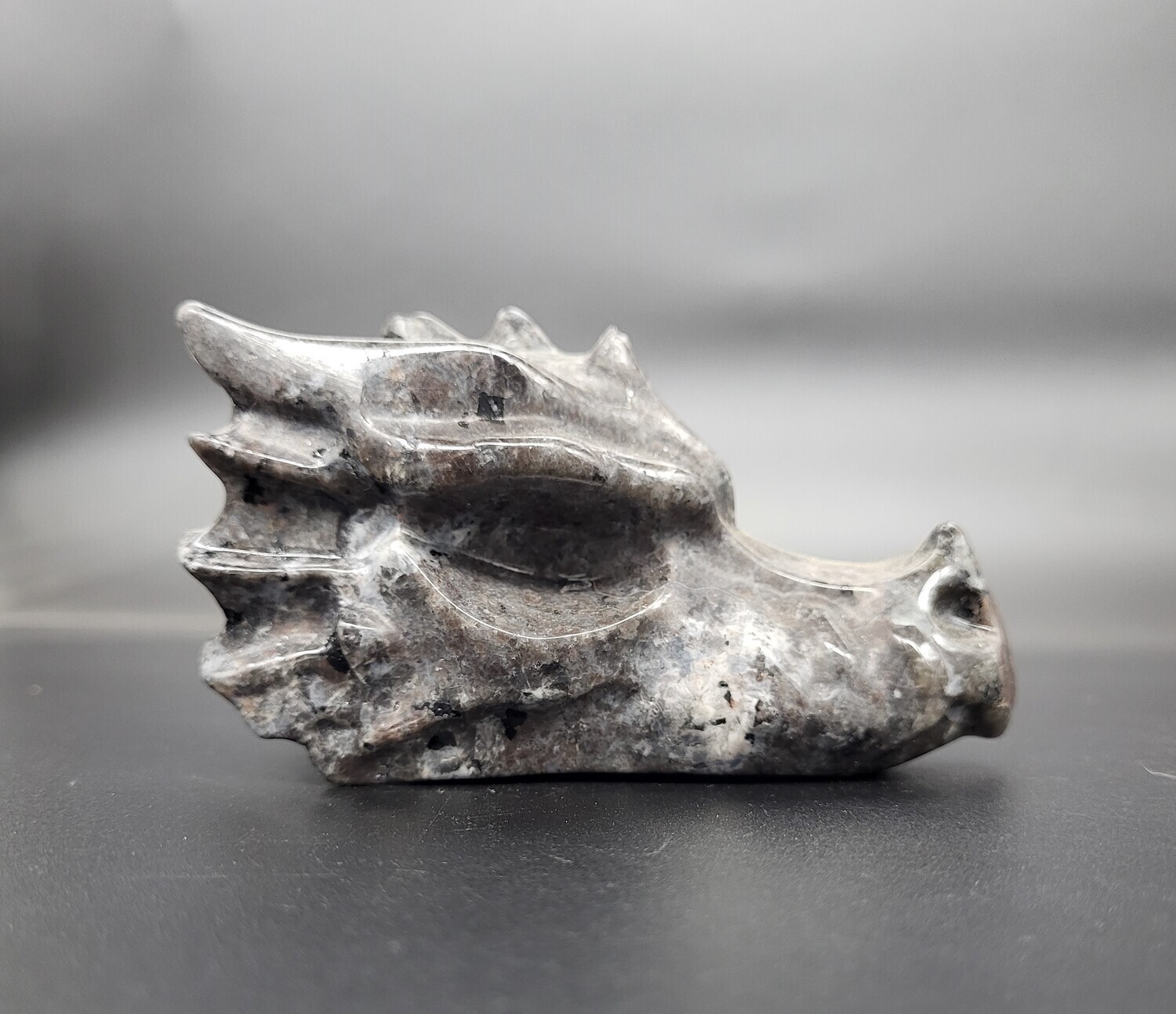 LARVIKITE DRAGON HEAD - SMALL