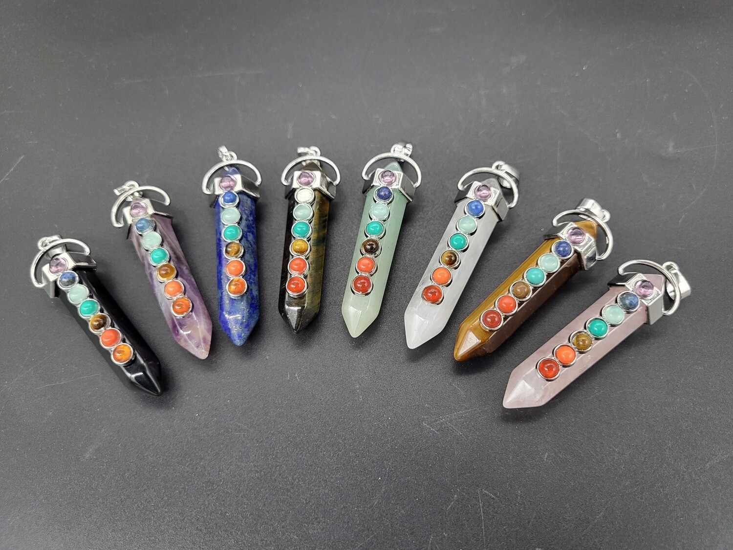 DOUBLE TERMINATED (DT) CRYSTAL CHAKRA PENDANTS