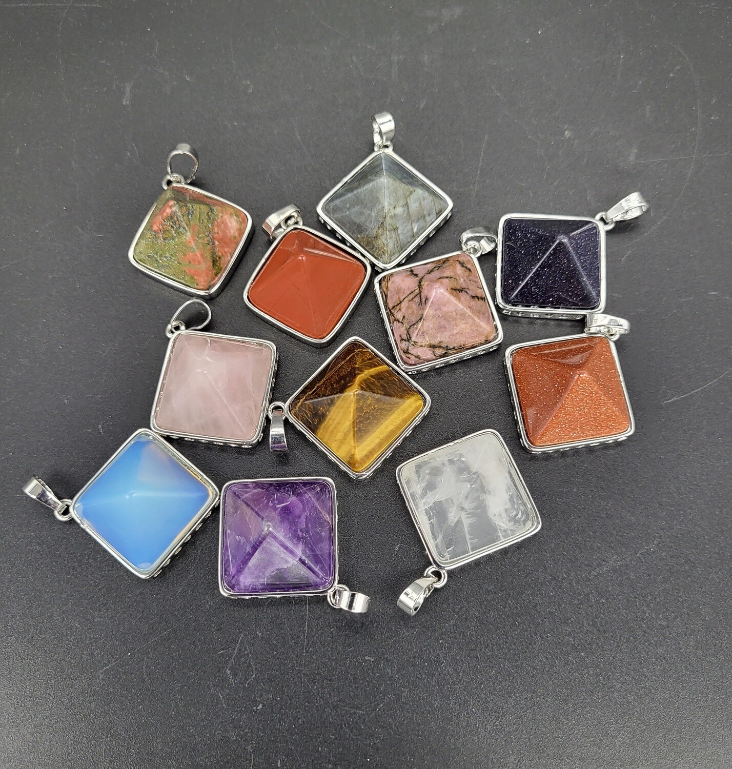 PYRAMID CRYSTAL PENDANTS