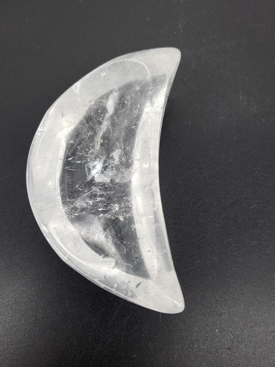 CLEAR QUARTZ CRESCENT MOON BOWL